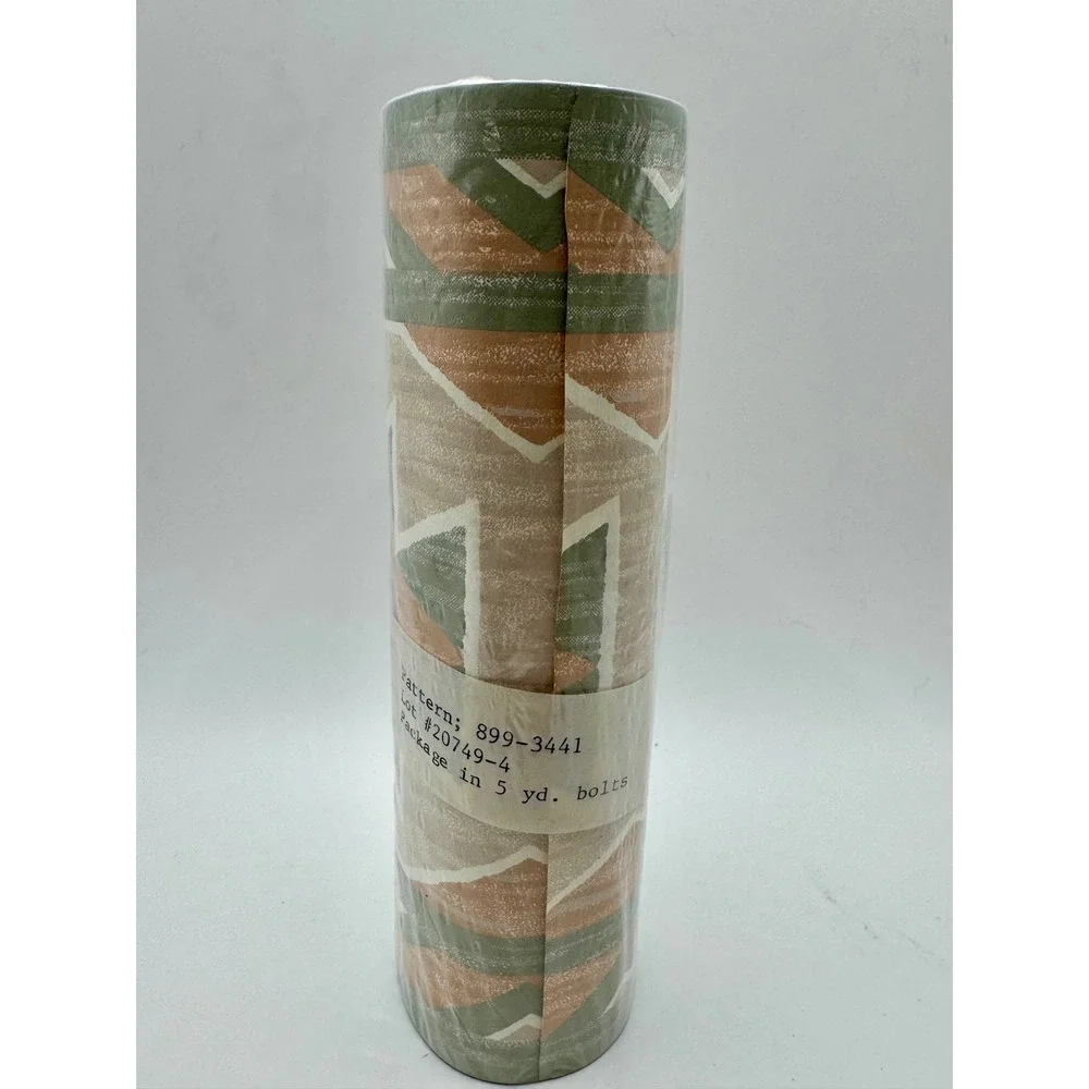 Vintage Southwestern Wallpaper Border 5yd Roll 6.75in Green Terracotta‎ Aztec